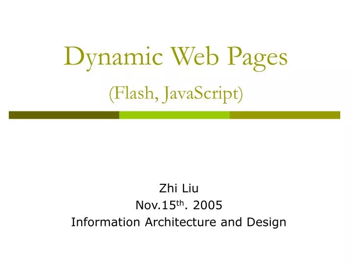dynamic web pages flash javascript