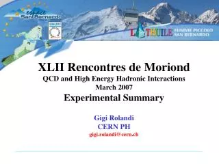 XLII Rencontres de Moriond QCD and High Energy Hadronic Interactions March 2007