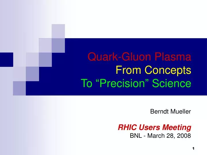 quark gluon plasma from concepts to precision science