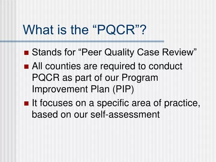 what is the pqcr