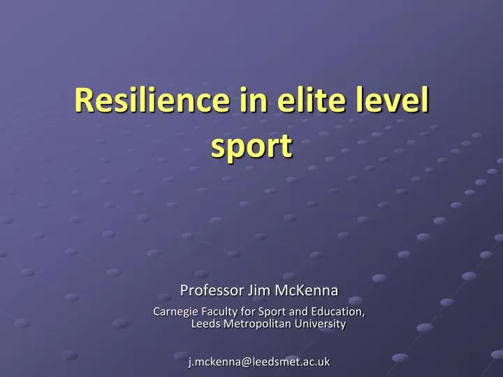 resilience in elite level sport