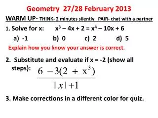 Geometry 27/28 February 2013