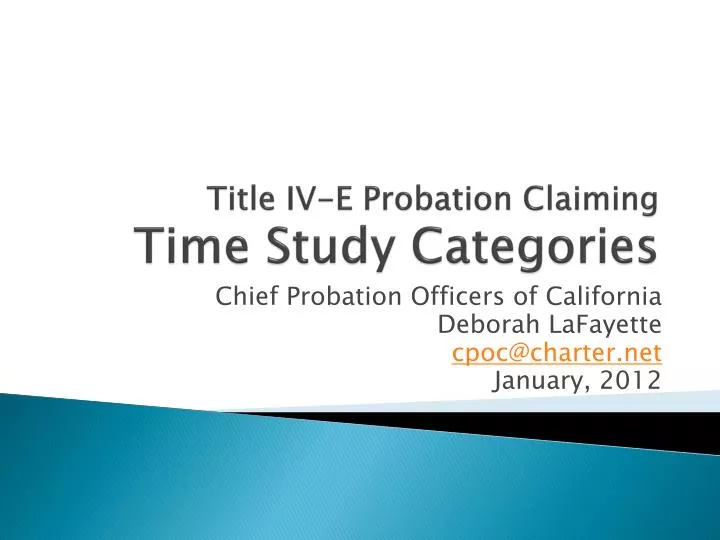 title iv e probation claiming time study categories