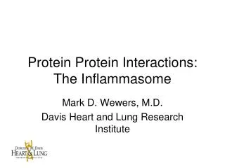 Protein Protein Interactions: The Inflammasome