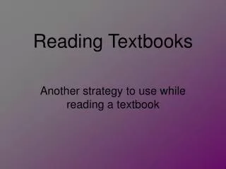 Reading Textbooks