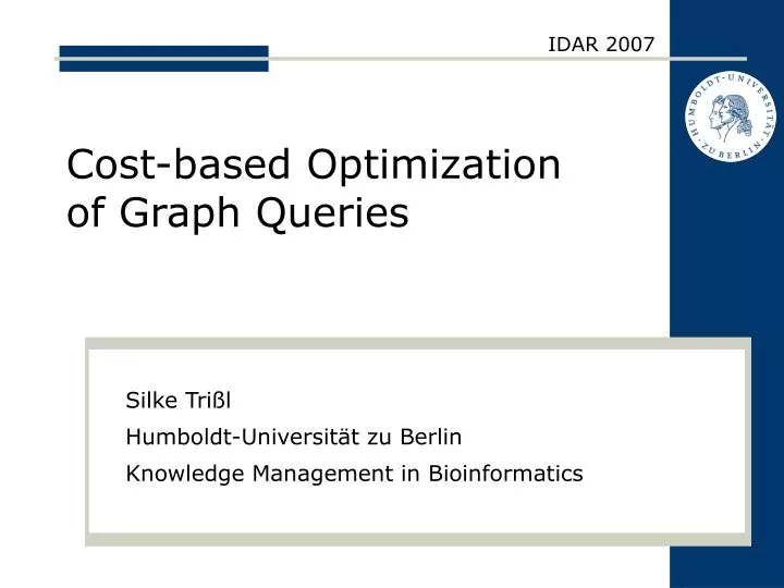 cost based optimization of graph queries