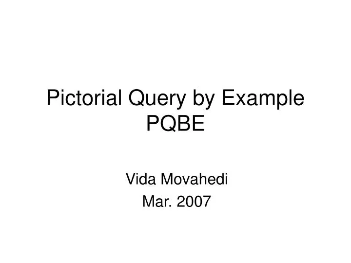 pictorial query by example pqbe