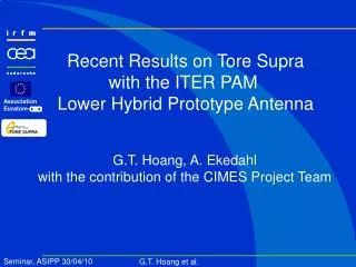 Recent Results on Tore Supra with the ITER PAM Lower Hybrid Prototype Antenna