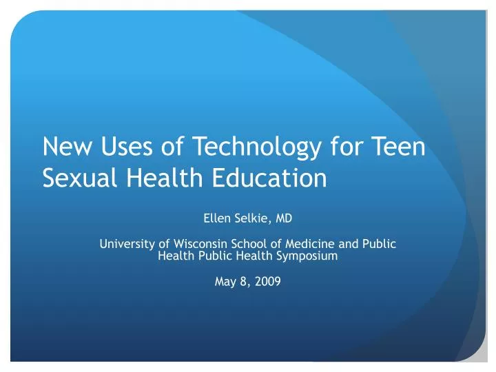 new uses of technology for teen sexual health education