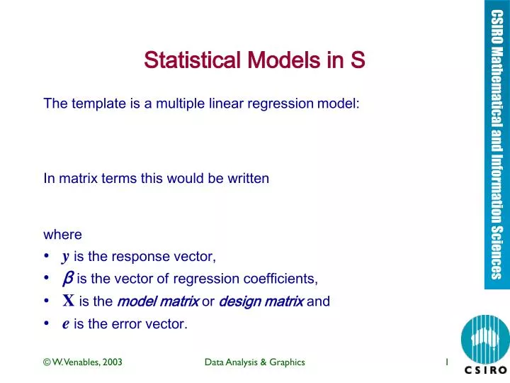 statistical models in s