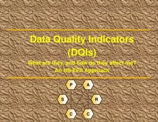 Data Quality Indicators (DQIs) What are they, and how do they affect me? An US-EPA Approach