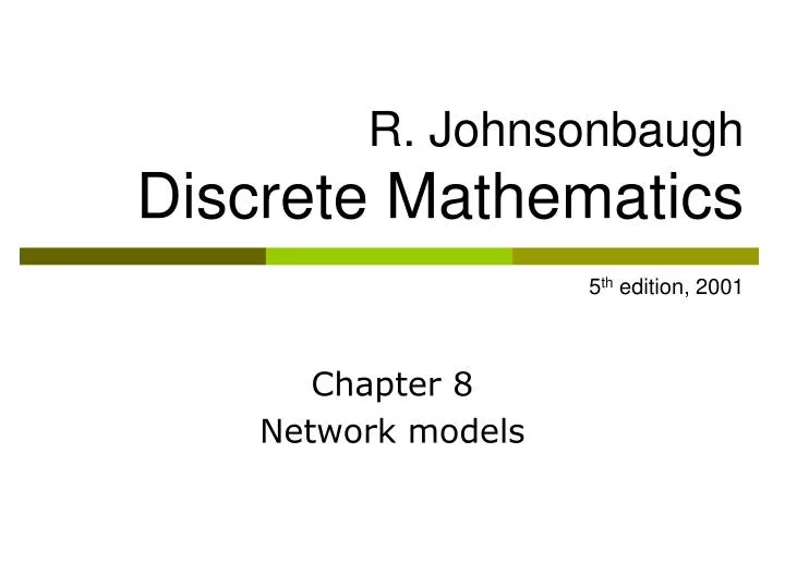 r johnsonbaugh discrete mathematics 5 th edition 2001