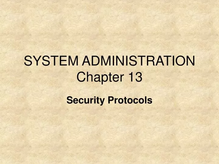 system administration chapter 13