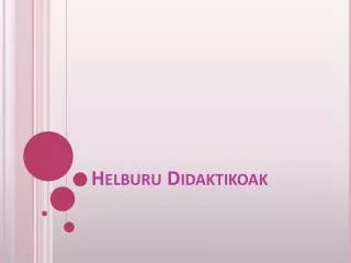 helburu didaktikoak