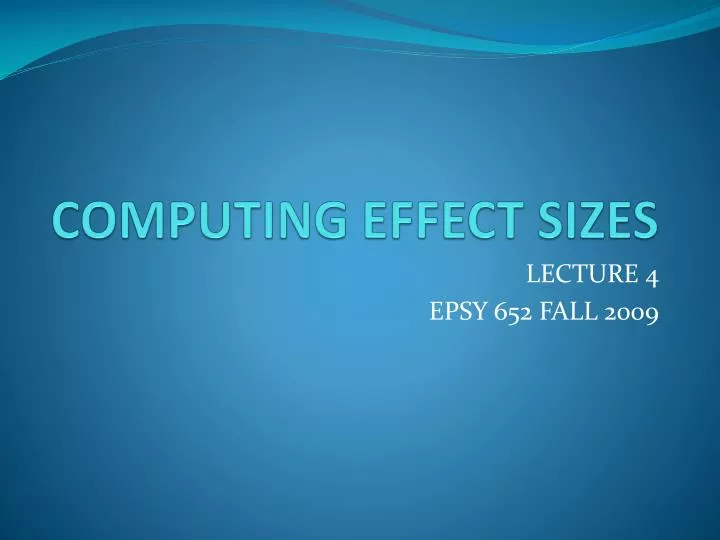 computing effect sizes