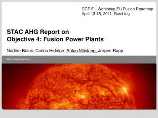 STAC AHG Report on Objective 4: Fusion Power Plants