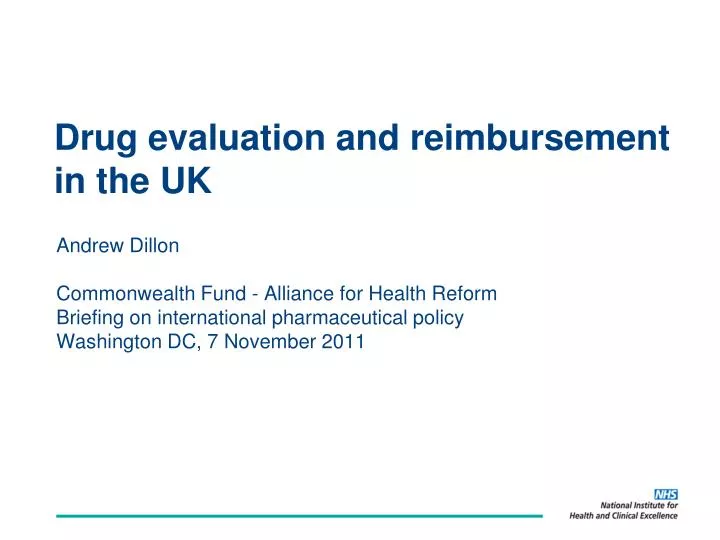 drug evaluation and reimbursement in the uk