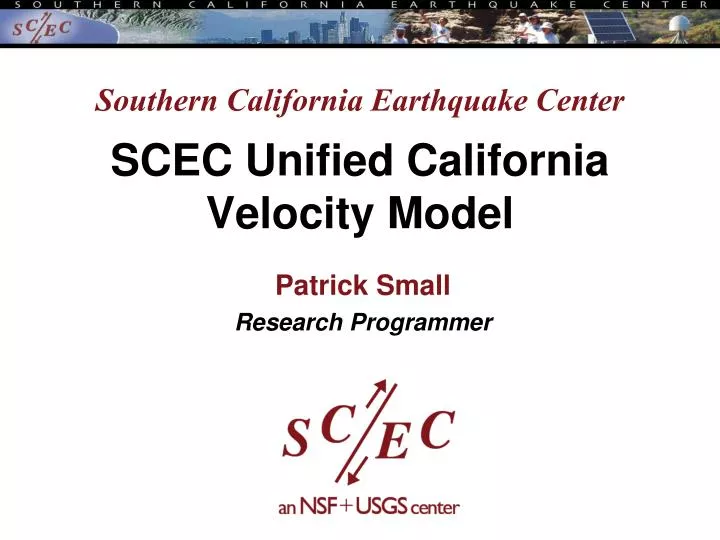 southern california earthquake center scec unified california velocity model