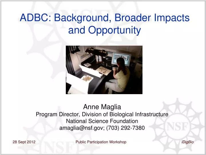 adbc background broader impacts and opportunity