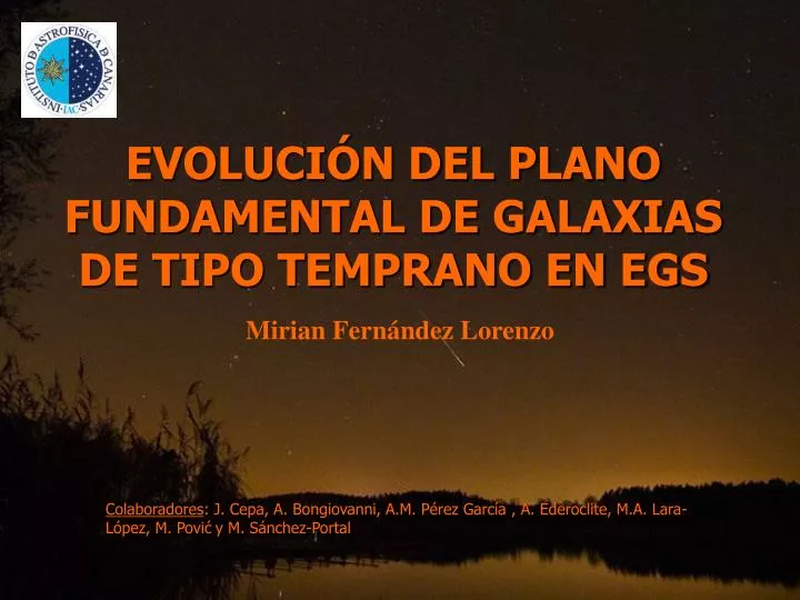 evoluci n del plano fundamental de galaxias de tipo temprano en egs