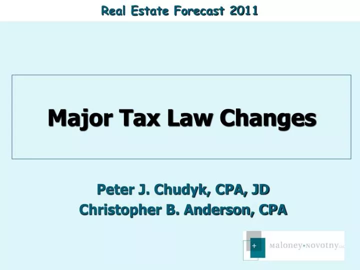 major tax law changes