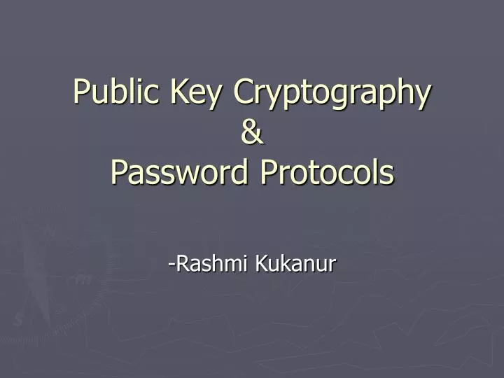 public key cryptography password protocols