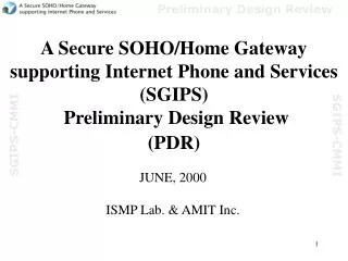 JUNE, 2000 ISMP Lab. &amp; AMIT Inc.