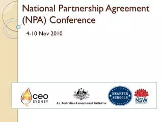 National Partnership Agreement (NPA) Conference