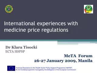 International experiences with medicine price regulations