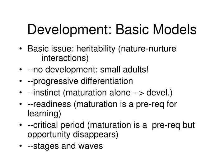 development basic models