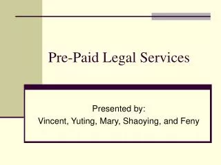 Pre-Paid Legal Services