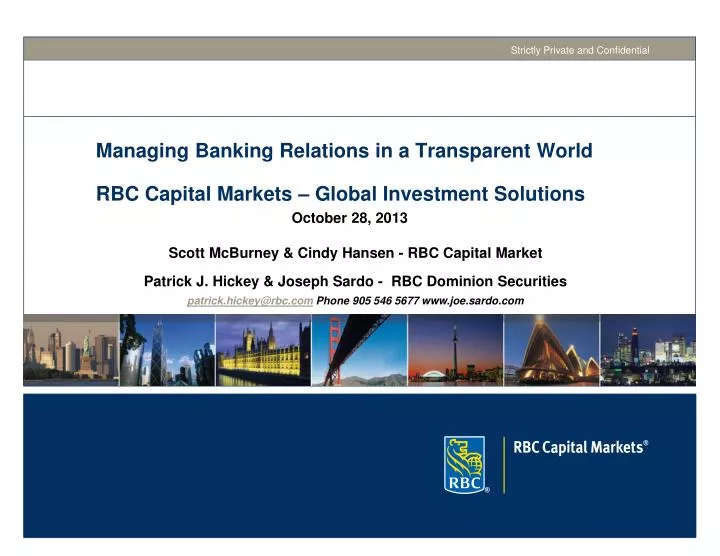 managing banking relations in a transparent world rbc capital markets global investment solutions