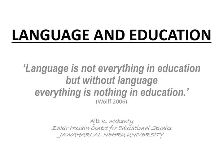 language and education