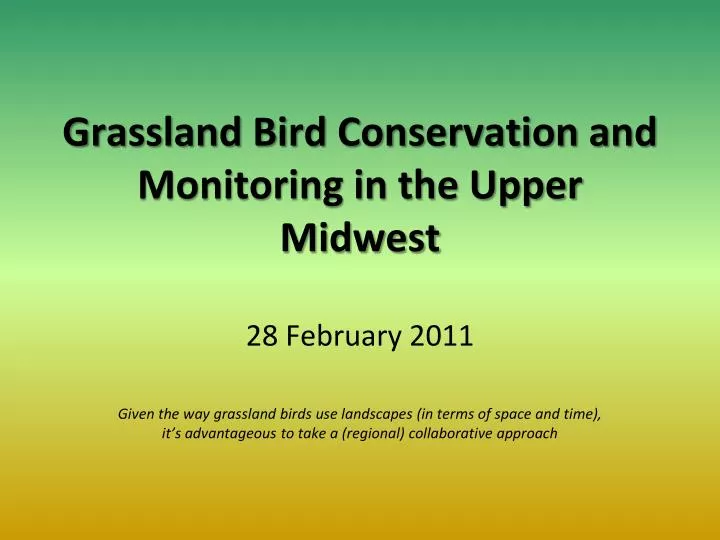 grassland bird conservation and monitoring in the upper midwest