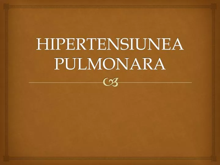 hipertensiunea pulmonara