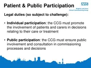 Patient &amp; Public Participation