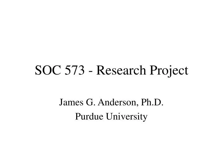 soc 573 research project