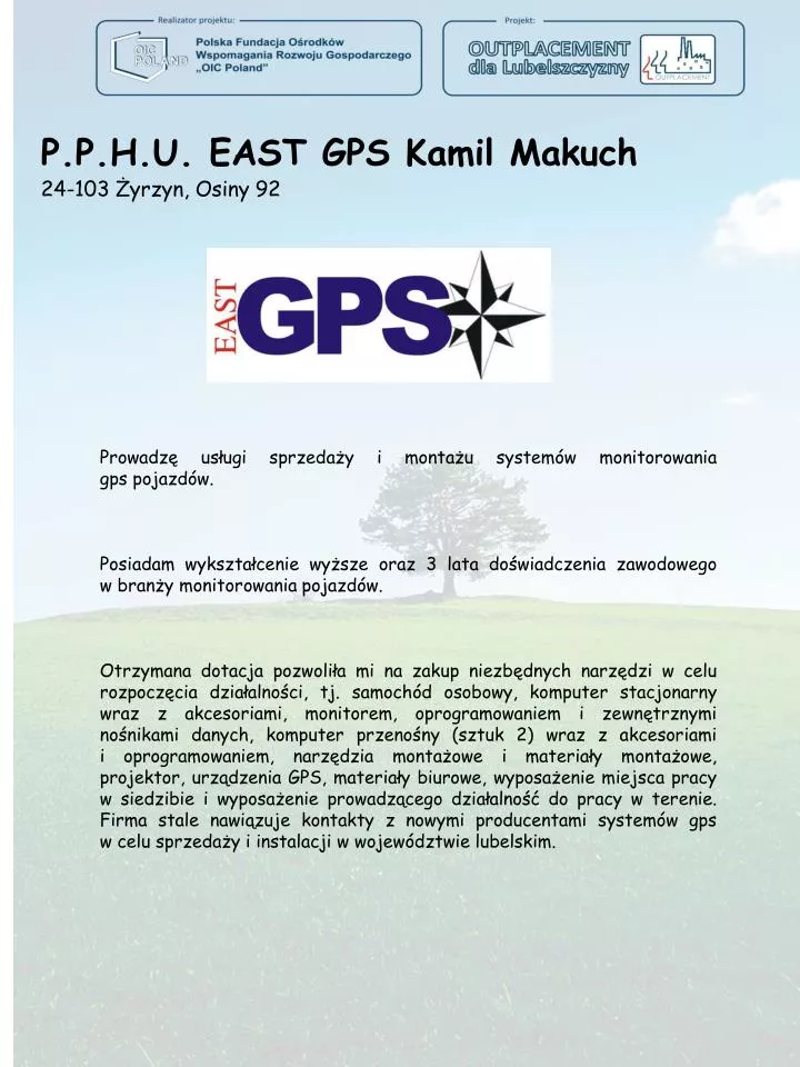 p p h u east gps kamil makuch 24 103 yrzyn osiny 92