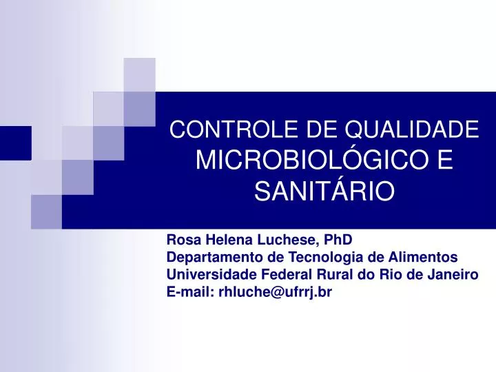 controle de qualidade microbiol gico e sanit rio
