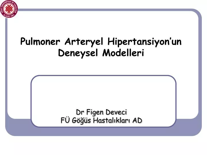 pulmoner arteryel hipertansiyon un deneysel modelleri