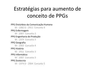 estrat gias para aumento de conceito de ppgs