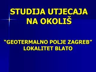 studija utjecaja na okoli