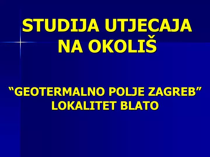 studija utjecaja na okoli