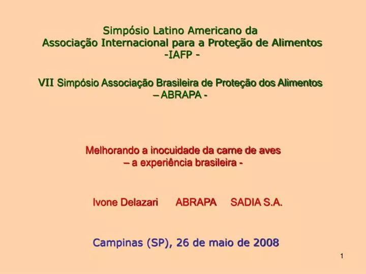 simp sio latino americano da associa o internacional para a prote o de alimentos iafp