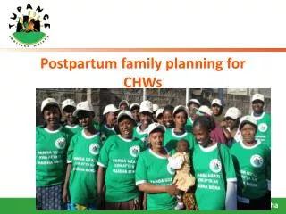Postpartum family planning for CHWs