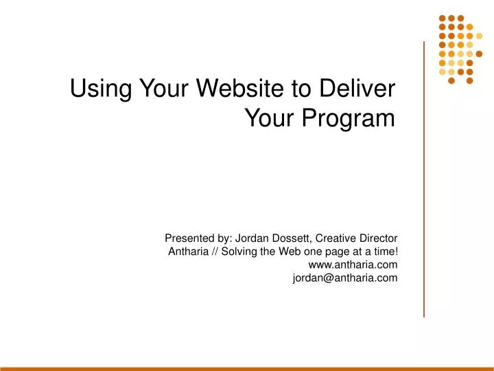 using your website to deliver your program