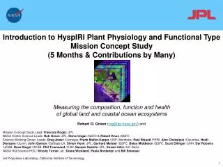 Introduction to HyspIRI Plant Physiology and Functional Type Mission Concept Study