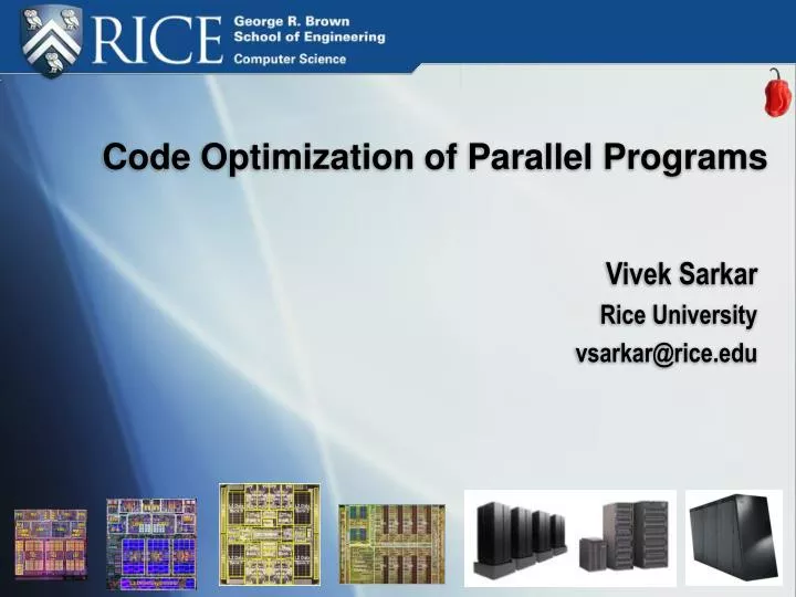 code optimization of parallel programs