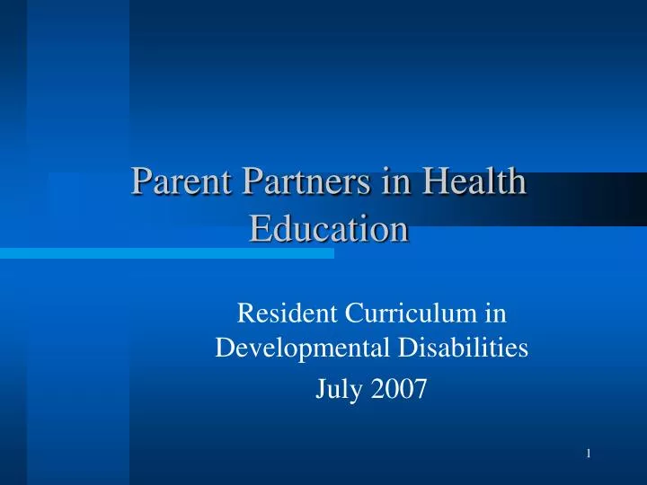 parent partners in health education