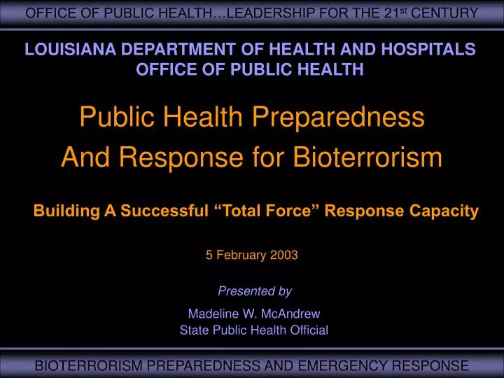 louisiana department of health and hospitals office of public health